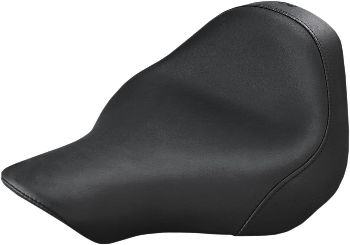 Black SADDLEMEN Renegade Solo motorcycle seat from Bill's Exhausts with smooth finish, designed for solo riding comfort.
