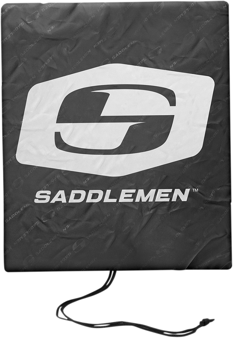 Bill's Exhausts SADDLEMEN Sissy Bar Bag BR3400 Tactical seat with durable black fabric, designed for motorcycle sissy bars.