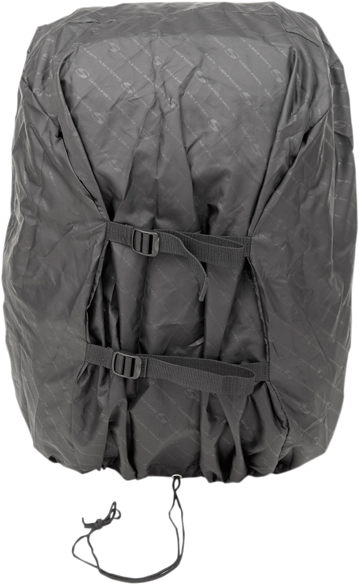 Bill's Exhausts Sissy Bar Bag for Saddlemens seats, black leather motorcycle luggage with straps and storage compartments.