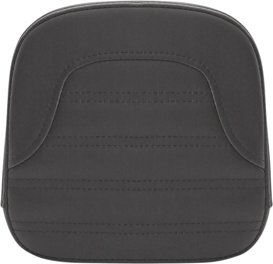 Black SADDLEMEN Sissy Bar Pad with Roll & Pleat design, compatible with FL motorcycles from 1999 to 2023.