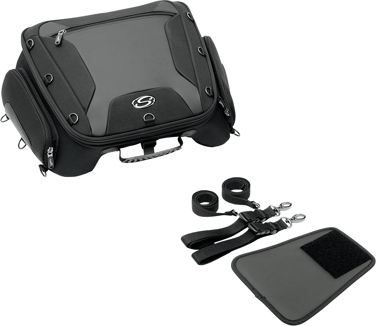 Bill's Exhausts Saddlemen Sport Tunnel Bag Wide seat for motorcycle, featuring durable construction and sleek design.
