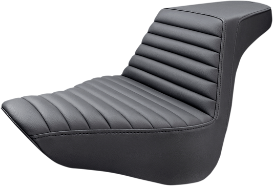 Black SADDLEMEN Step-Up Seat with front tuck-n-roll design, suitable for motorcycle, by Bill's Exhausts.