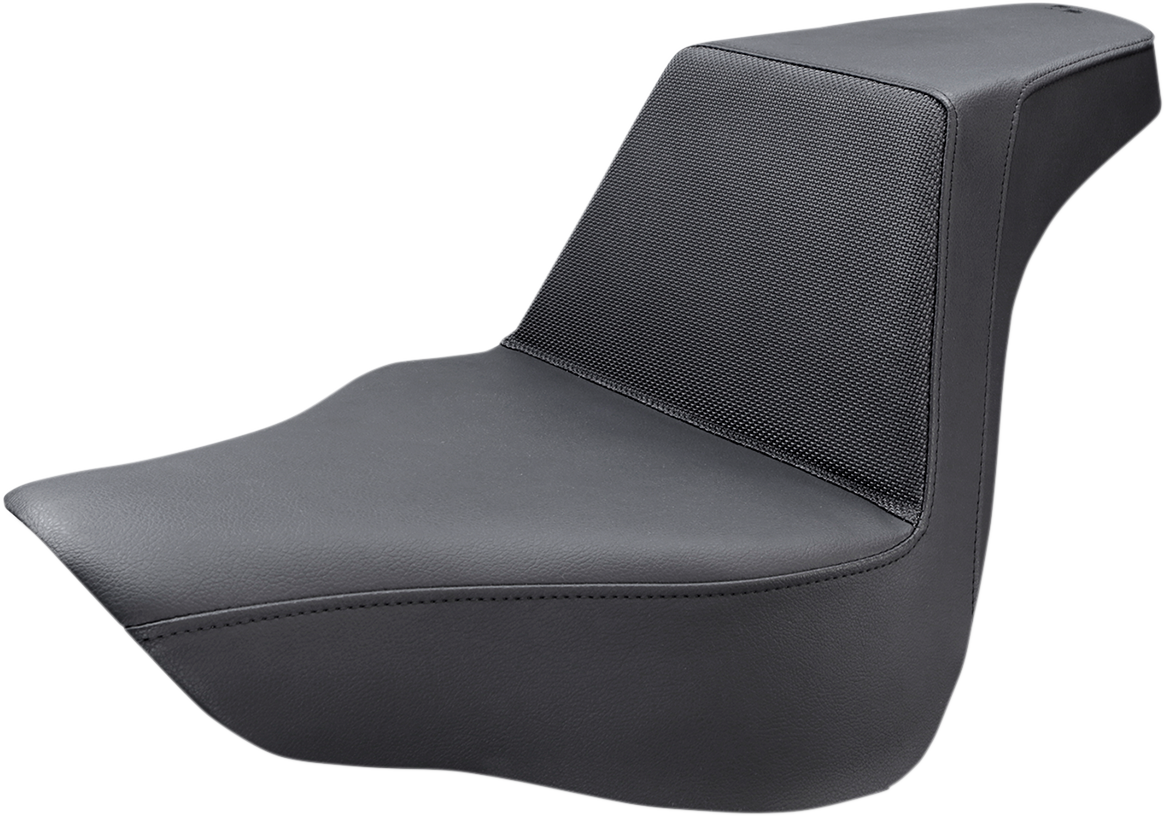 Black SADDLEMEN Step-Up Seat with gripper design for bikes, featuring a sleek style and comfortable cushioning.