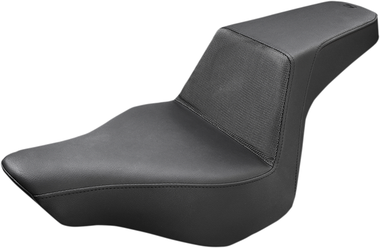 Black SADDLEMEN Step-Up Gripper Seat for FXSB motorcycle, featuring a comfortable design and textured surface for better grip.