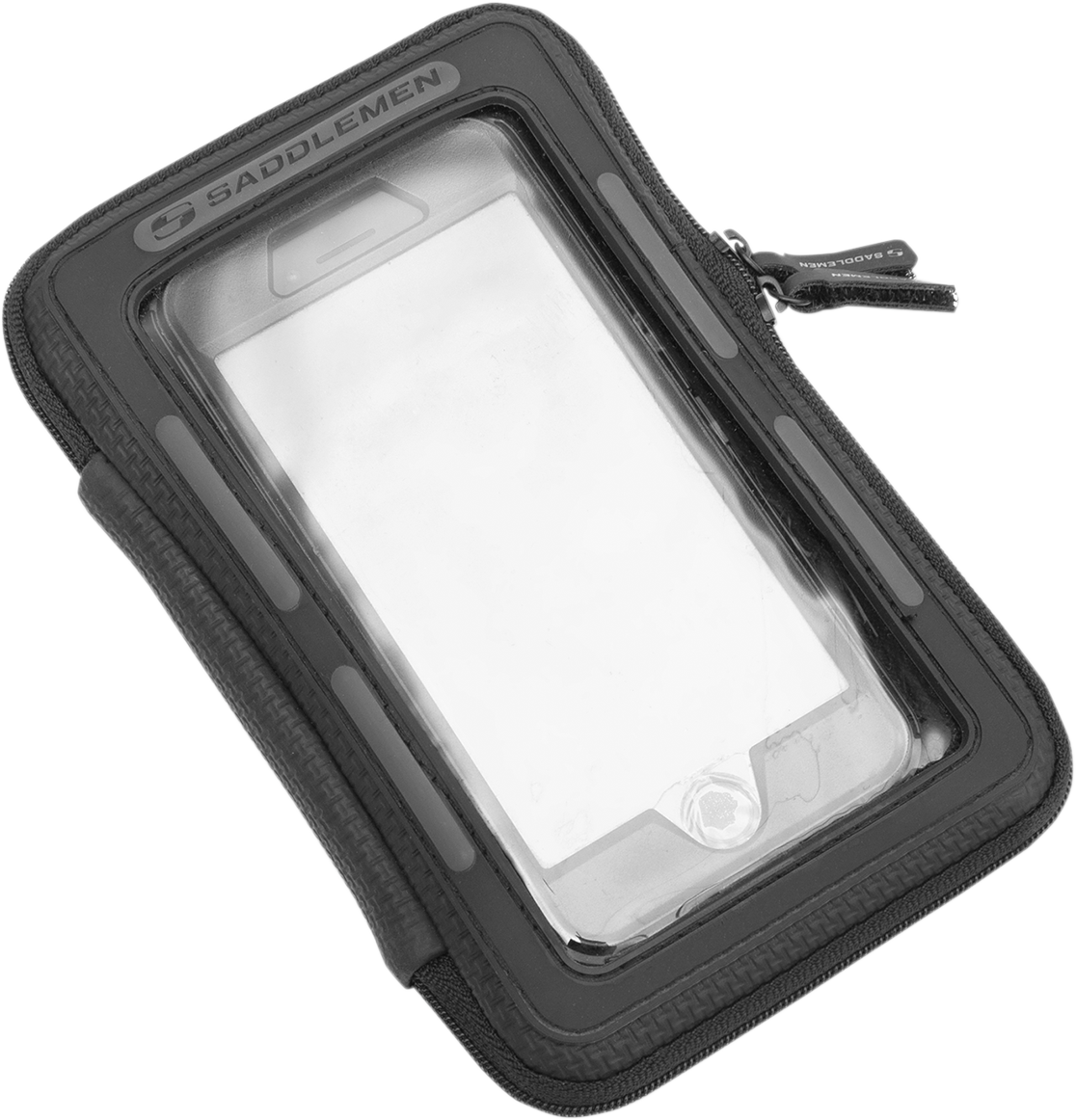 Large SADDLEMEN Tank Bag E-Pak by Bill's Exhausts, mounted on motorcycle seat, with durable design and multiple storage compartments.