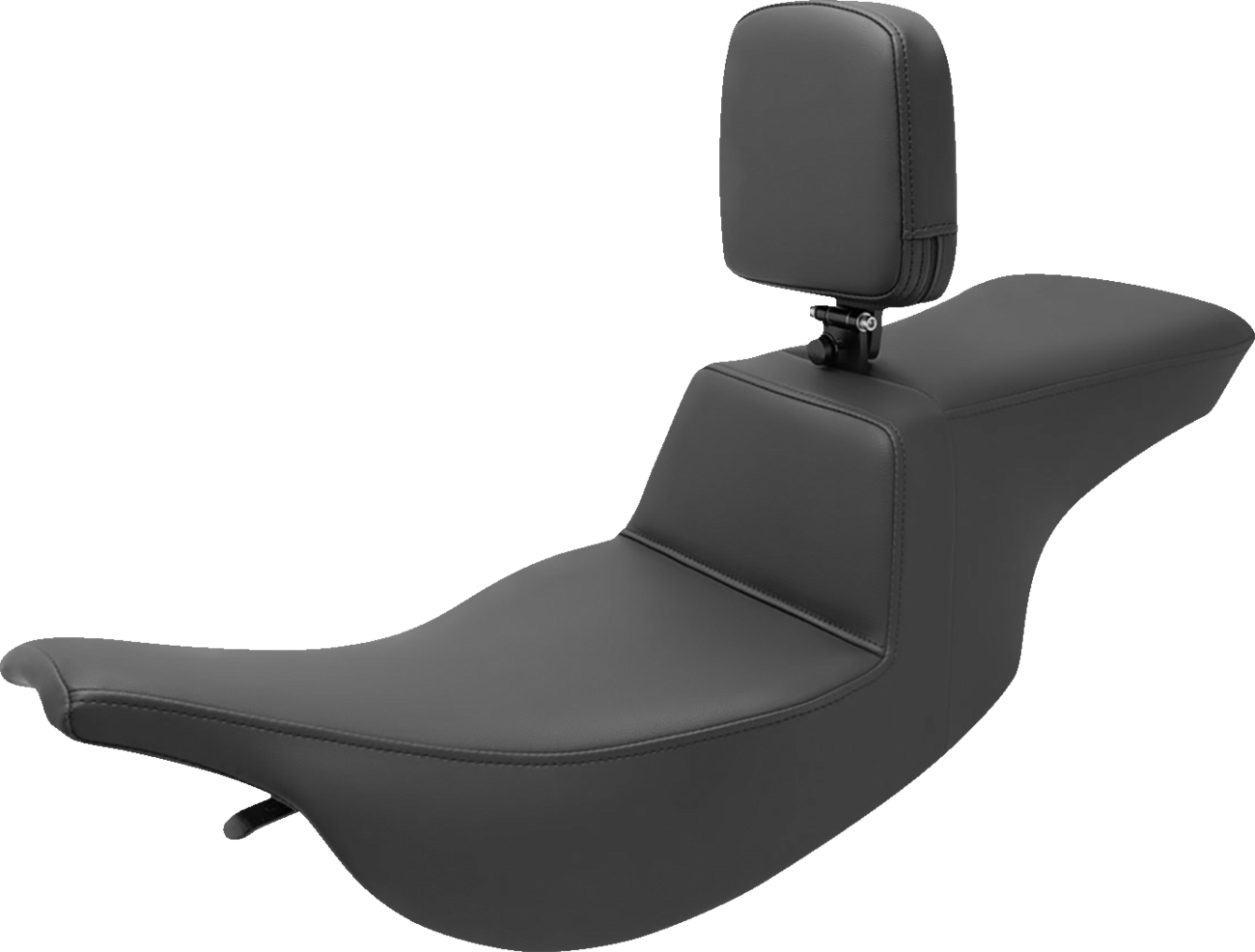 Tour Step Up Seat with rider backrest by Saddlemmen, plain design for FL models 1997-2007, featuring comfortable padding.