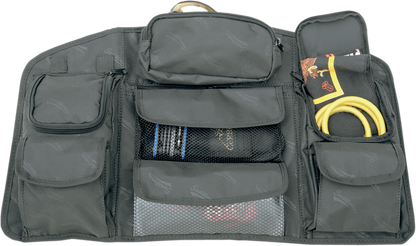 SADDLEMEN Trunk Lid Organizer for seats by Bill's Exhausts, showing the durable black storage compartment attached to a vehicle trunk lid.