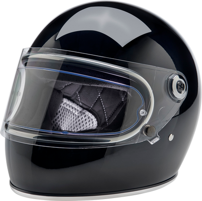 BILTWELL Gringo S motorcycle shield with Pinlock and ProtecTINT for enhanced visibility and protection, displayed on a helmet.
