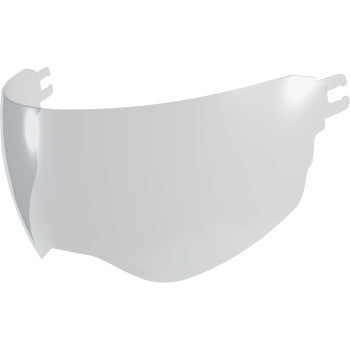 Clear ICON Dropshield Ultra™ Shield by Bill's Exhausts, ultraflite design, protective motorcycle shield with transparent finish.