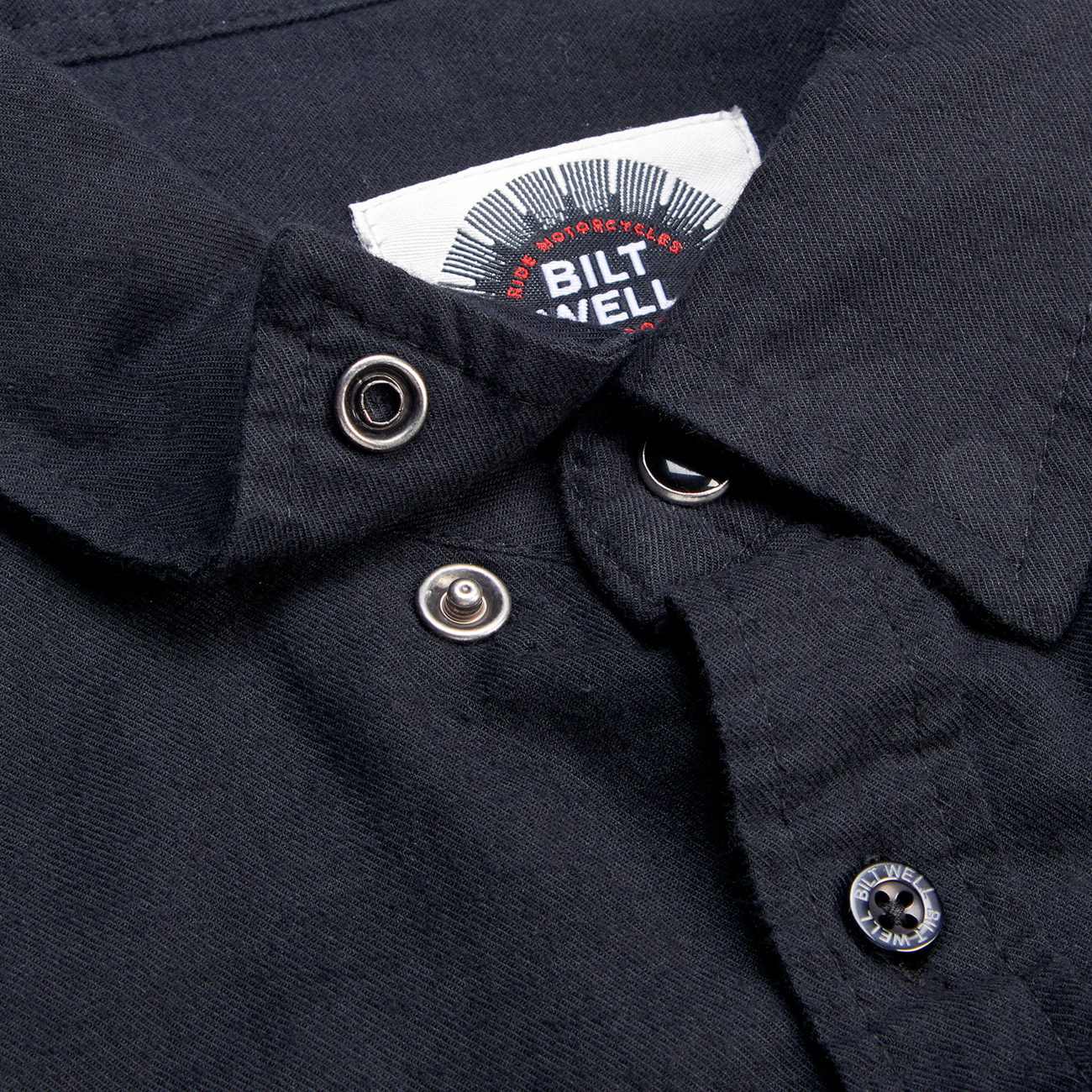 Black BILTWELL Blackout lightweight flannel shirt in medium size, casual men's shirt with a soft, comfortable fabric.