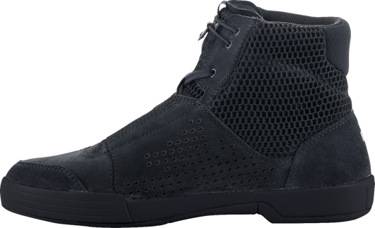 Black Alpinestars Chrome Air Shoes in US 8.5, featuring sleek design and breathable material, shown from a side view.