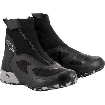 Alpinestars CR-8 Gore-Tex shoes in black, grey, and red, US 12.5, featuring durable waterproof design and sporty style.