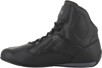 Alpinestars Faster-3 Drystar® Shoes in black, gray, and pink, US size 8, featuring protective design and durable construction.
