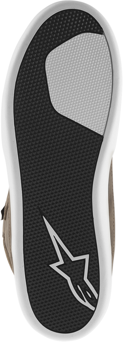 Alpinestars J-6 waterproof shoes in brown with US size 8, featuring durable leather and waterproof construction.