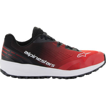 Alpinestars Meta Road V2 shoes in red, black, and white, US 10.5, featuring sporty design and durable construction.