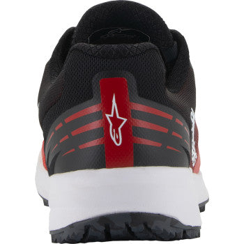 Alpinestars Meta Road V2 shoes in red, black, and white, size US 11.5, featuring sporty design and durable construction.