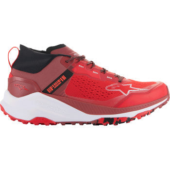 Alpinestars Meta XR v2 motorcycle shoes in bright red, dark red, and white, size US 11, with protective design and sporty appearance.