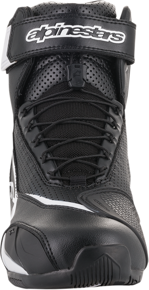 Alpinestars SP-1 v2 Vented Shoes in black and white, US 8 / EU 42, featuring breathable design and sporty style.
