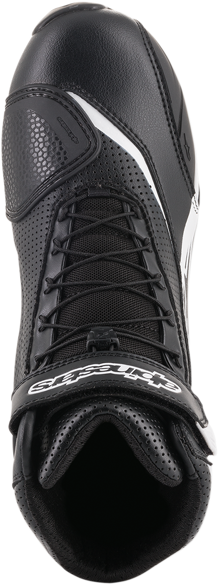 Alpinestars SP-1 V2 Vented Shoes in black and white, US size 8, featuring breathable design and sporty look.