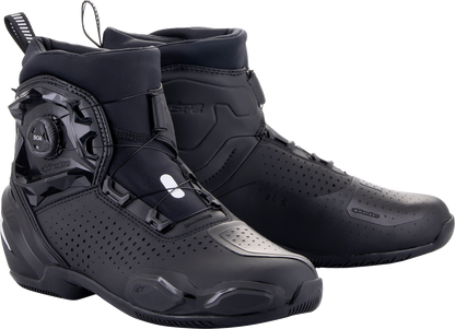 Alpinestars SP-2 black shoes for men, US size 8, EU 42, with durable leather and sporty design for riding or casual wear.