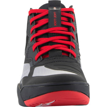 Alpinestars Speedflight Shoes in black, red, and white, US size 14, showcased from a side angle with detailed design features.