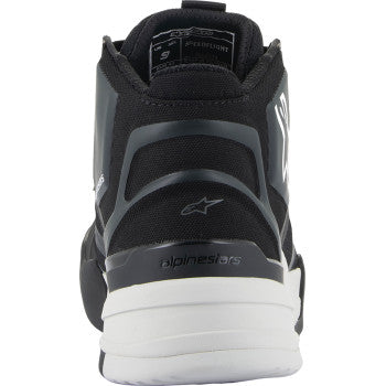 Alpinestars Speedflight shoes in black and white, US size 13.5, displaying sporty design and stylish details.