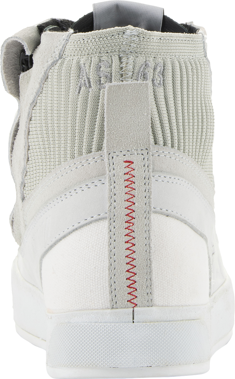 Alpinestars Stated Shoes in white and gray, US 12.5, displayed from a side view with design details visible.