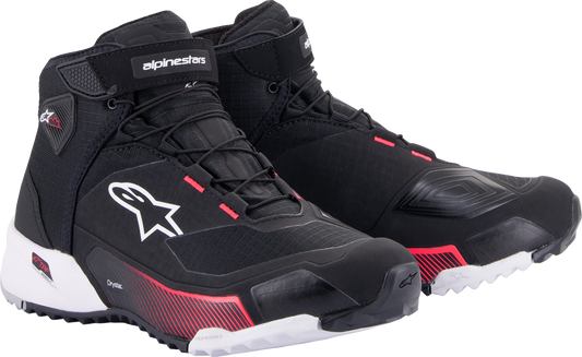 Alpinestars Stella CR-X Drystar shoes in black, white, and pink, US 6.5, with sporty design and durable construction.