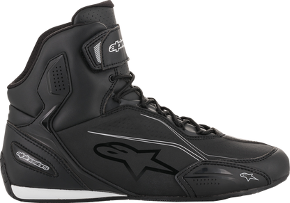 Alpinestars Stella Faster-3 shoes in black and silver, US size 8, featuring a sporty design and durable construction.
