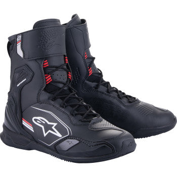 Alpinestars Superfaster Shoe in black, gray, and red, US size 11, featuring sporty design and durable material.