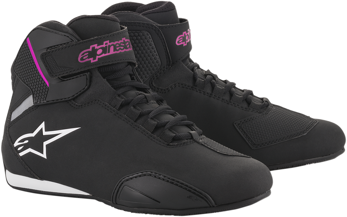 Alpinestars Women's Sektor Shoes in black and pink, US 6.5, featuring sporty design and durable construction.