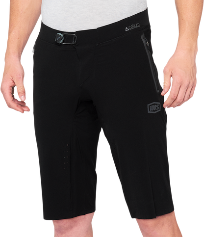 Black 100% Celium Shorts by Bill's Exhausts in US 32 size, featuring a sleek design and durable fabric.