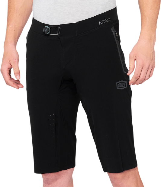 Black 100% Celium Shorts by Bill's Exhausts in US 32 size, featuring a sleek design and durable fabric.