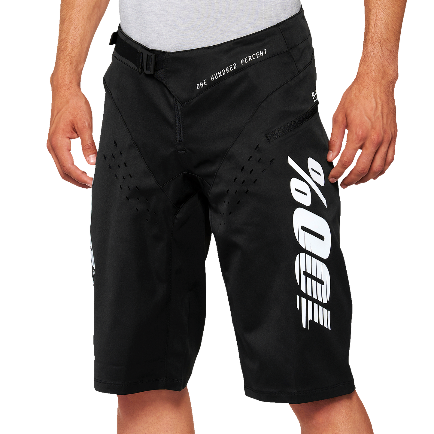 Black 100% R-Core Shorts by Bill's Exhausts in US size 30, featuring durable fabric and comfortable fit for casual wear.