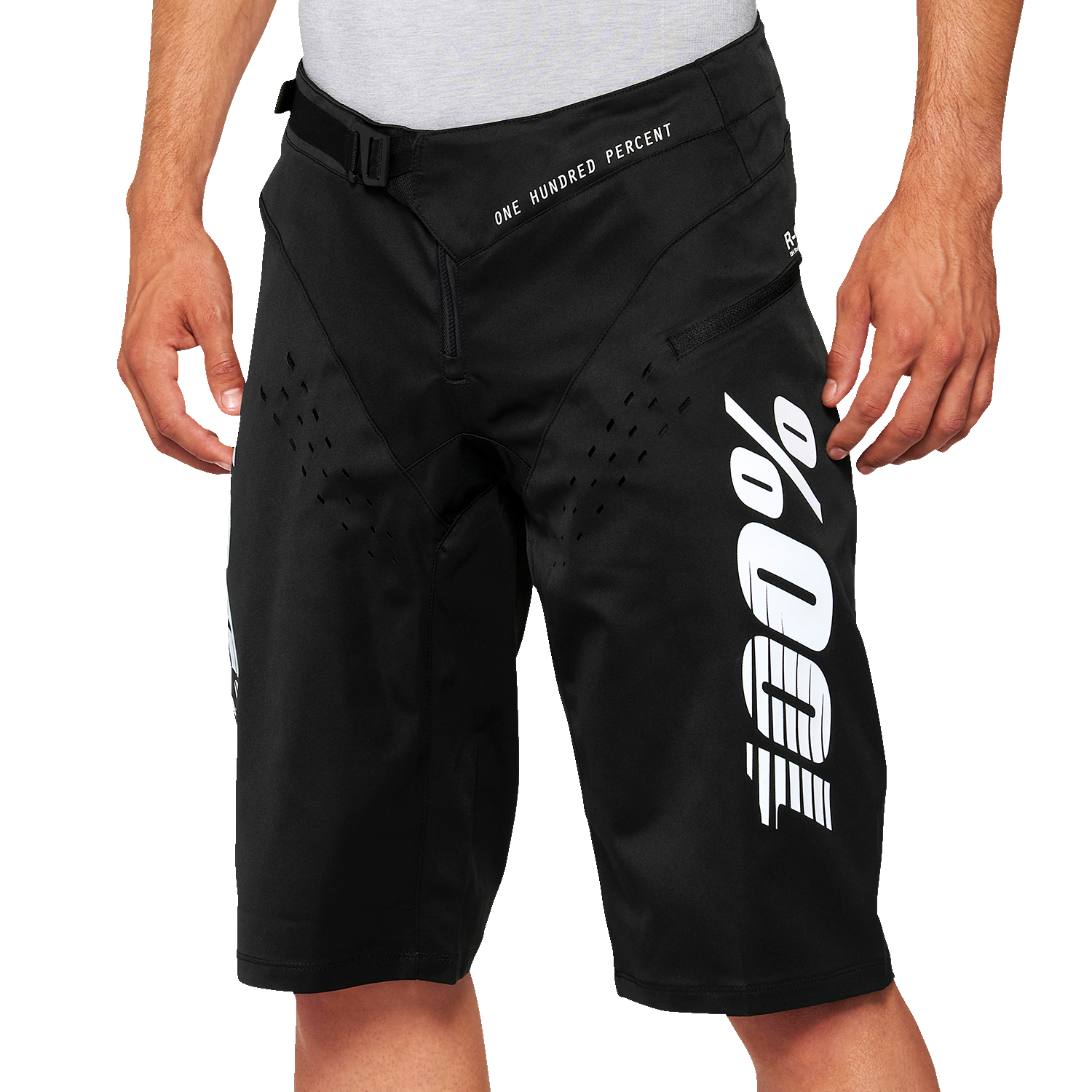 Black 100% R-Core Shorts by Bill's Exhausts in US size 30, featuring durable fabric and comfortable fit for casual wear.