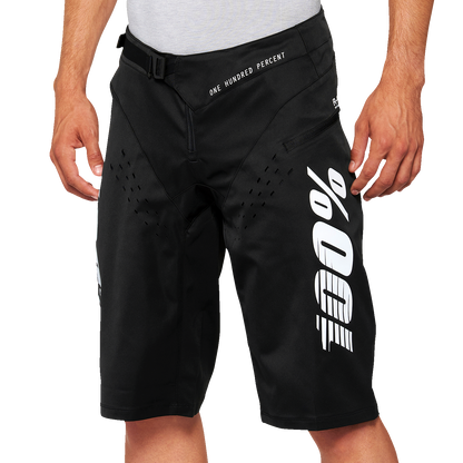 Black 100% R-Core Shorts by Bill's Exhausts in US size 30, featuring durable fabric and comfortable fit for casual wear.