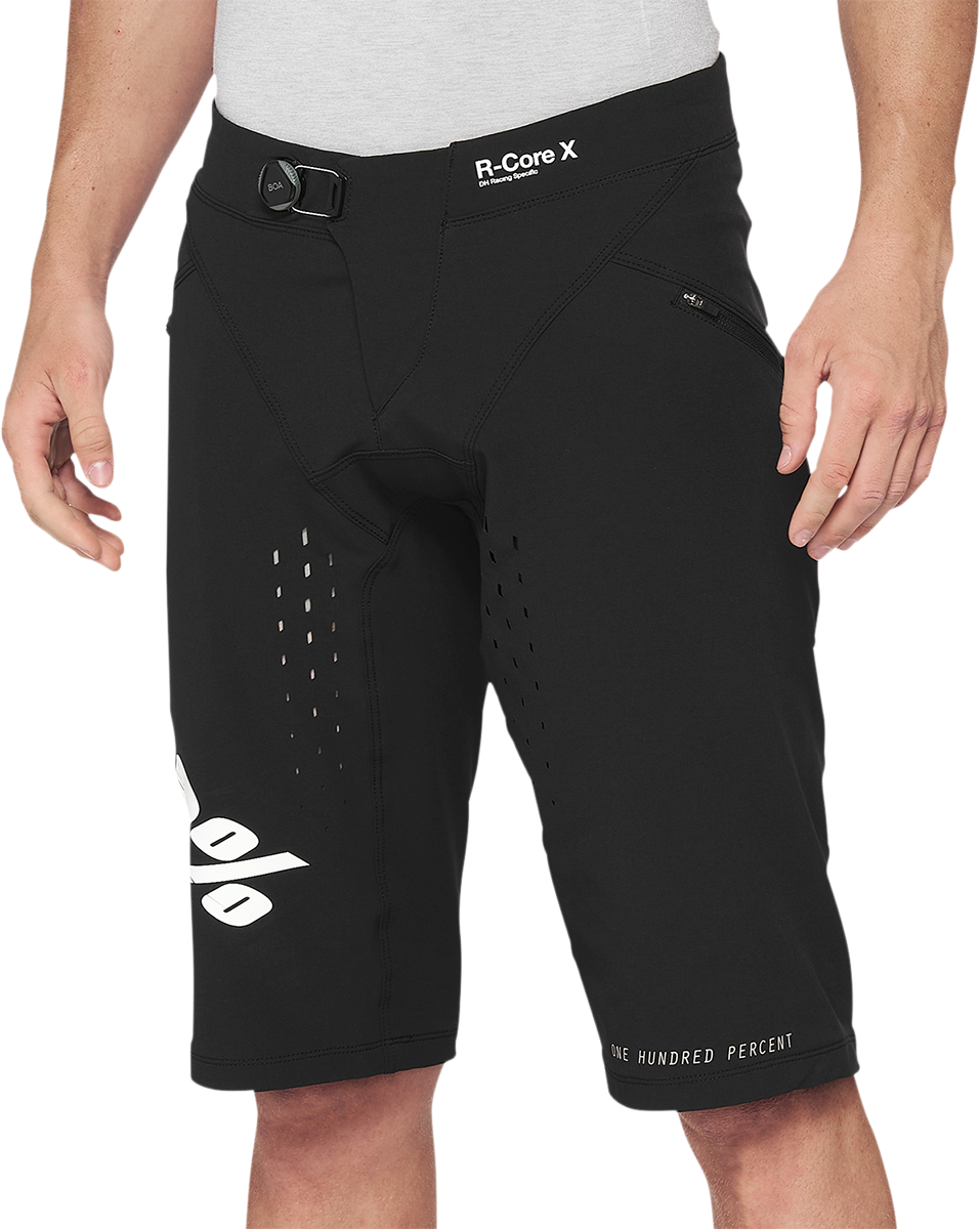 Black 100% R-Core-X shorts by Bill's Exhausts, US size 38, showcasing durable fabric and sporty design.