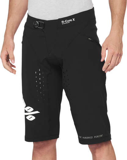 Black 100% R-Core-X shorts by Bill's Exhausts, US size 38, showcasing durable fabric and sporty design.