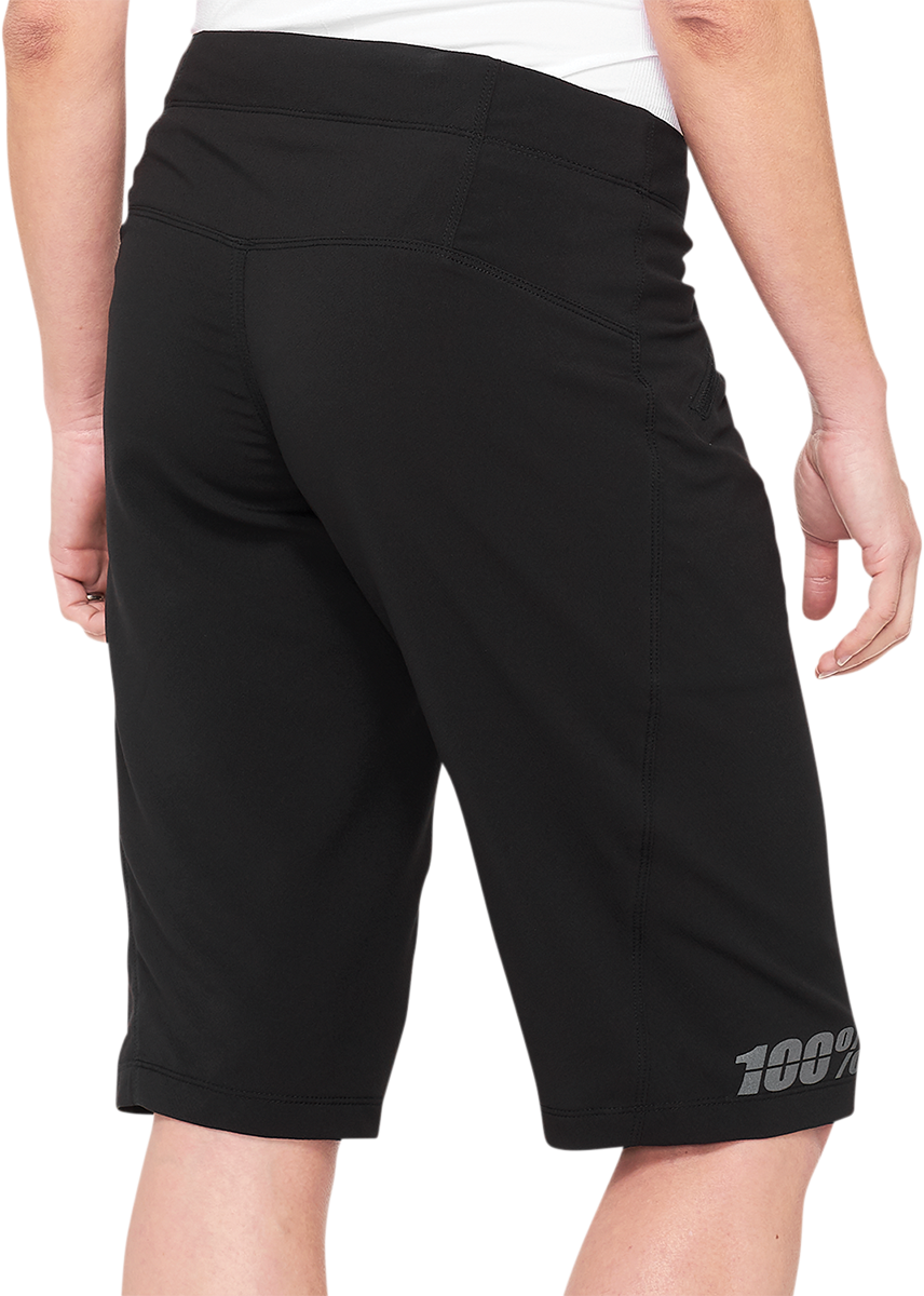 Black Women's Ridecamp Shorts by Bill's Exhausts, medium size, with comfortable fit and casual style, designed for outdoor activities.