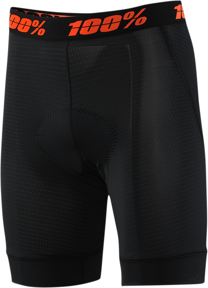 Black Bill's Exhausts 100% Youth Crux Liner Shorts in US 24, featuring a comfortable fit and sporty design.