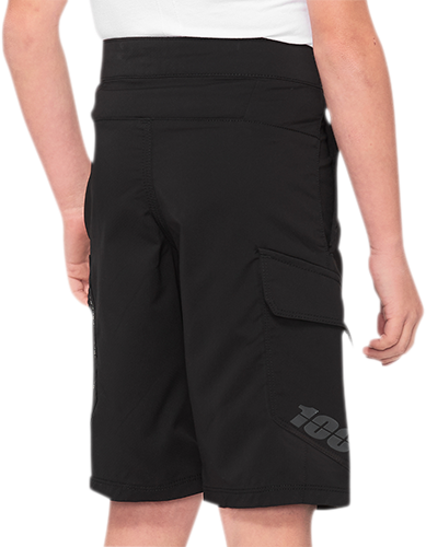 Black Bill's Exhausts Youth Ridecamp Shorts in US size 24, made for active wear, with a comfortable fit and durable fabric.