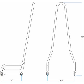 BILTWELL EXFIL Sissy Bar - Softail - Chrome 5003-504 - Howling Moto