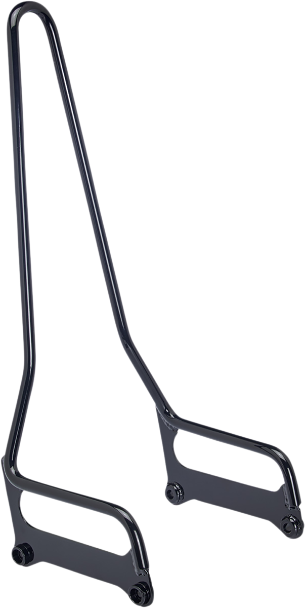 BILTWELL EXFIL Sissy Bar for Softail motorcycles in gloss black, featuring a sturdy metal design and padded top for passenger comfort.