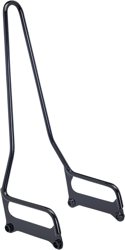 BILTWELL EXFIL Sissy Bar for Softail motorcycles in gloss black, featuring a sturdy metal design and padded top for passenger comfort.