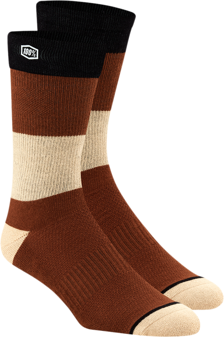 Bill's Exhausts 100% Trio Socks in camel color, small/medium size, with a soft fabric texture and subtle design details.