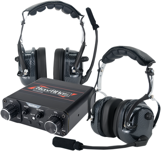 NAVATLAS Over the Head Intercom System headset by Bill's Exhausts, featuring built-in speakers for clear communication.