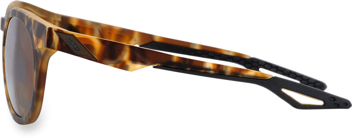 Bill's Exhausts 100% Campo sunglasses in Havana with bronze frames, featuring stylish design and dark tinted lenses.