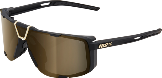 Bill's Exhausts Eastcraft sunglasses with soft tact black frames and gold mirror lenses, stylish and protective eyewear.
