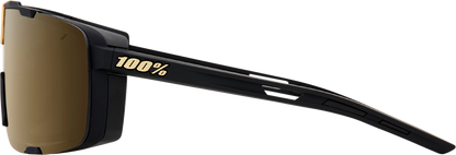 Bill's Exhausts Eastcraft sunglasses with soft tact black frames and gold mirror lenses, stylish and modern eyewear.