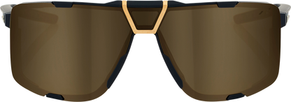Eastcraft sunglasses by Bill's Exhausts with soft tact black frames and gold mirror lenses, stylish and modern eyewear.
